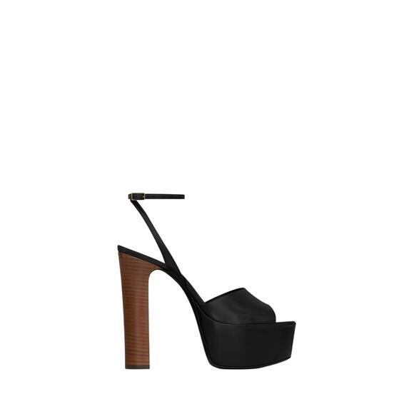 Saint Laurent NIB Jodie Platform Sandals in Shiny Leather Black Size 39.5 - Picture 1 of 16